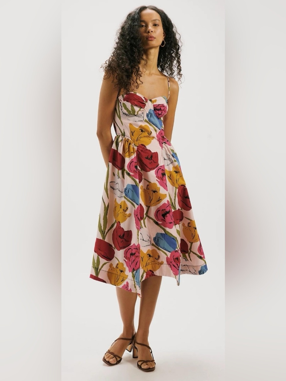 Free People Cherish Printed Midi Dress Floral